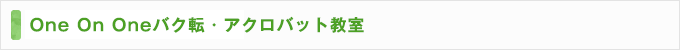 One On Oneバク転・アクロバット教室