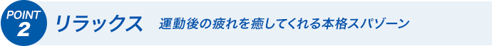 POINT2 リラックス　バラエティ豊かなお風呂が楽しめる本格スパゾーン