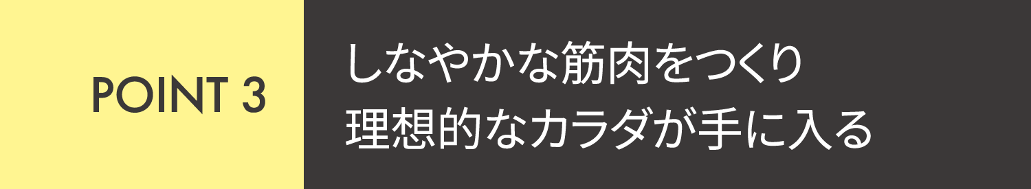 POINT3 しなやかな筋肉をつくり理想的なカラダが手に入る