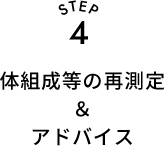 STEP4 体組成等の再測定＆アドバイス