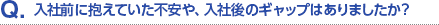 Q.入社前に抱えていた不安や、入社後のギャップはありましたか？
